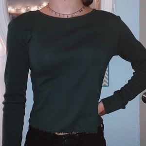 Long sleeve green shirt from Forever21